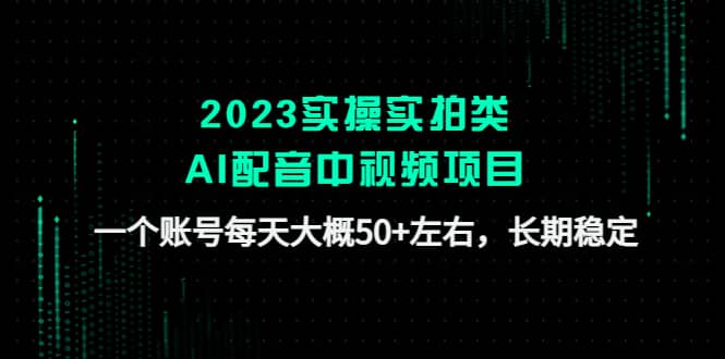 2023实操实拍类AI配音中视频项目，一个账号每天大概50+左右，长期稳定-万利网