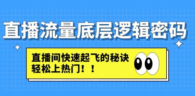 直播流量底层逻辑密码：直播间快速起飞的秘诀，轻松上热门-万利网