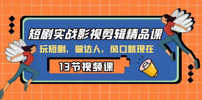 短剧实战影视剪辑精品课，玩短剧，做达人，风口就现在-万利网