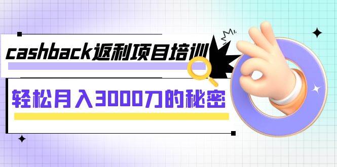 cashback返利项目培训：轻松月入3000刀的秘密（8节课）-万利网