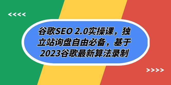 谷歌SEO 2.0实操课，独立站询盘自由必备，基于2023谷歌最新算法录制（94节-万利网