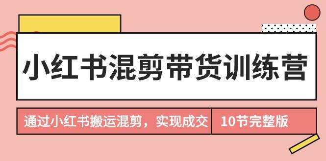 小红书混剪带货训练营，通过小红书搬运混剪，实现成交（10节课完结版）-万利网