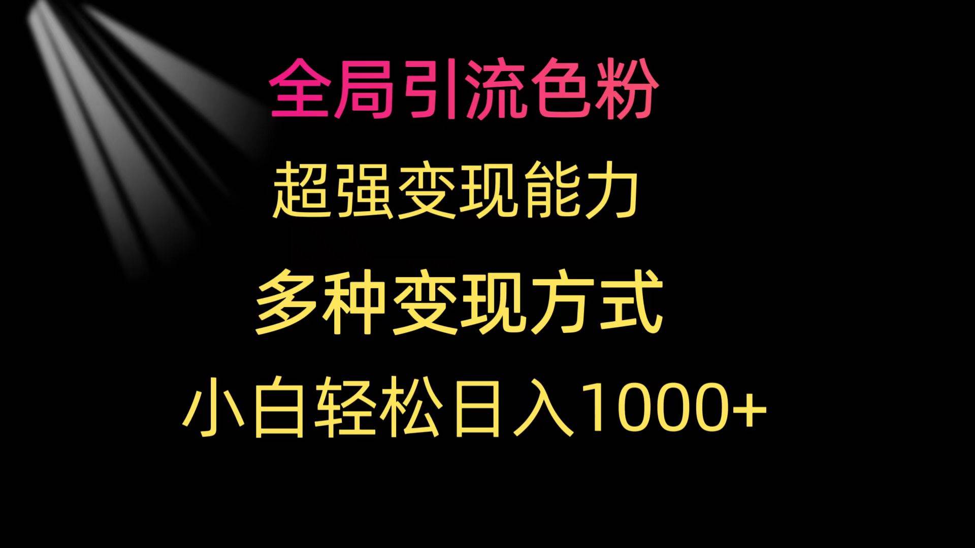 全局引流色粉 超强变现能力 多种变现方式 小白轻松日入1000+-万利网