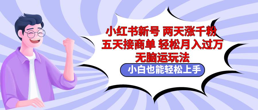 小红书新号两天涨千粉五天接商单轻松月入过万 无脑搬运玩法 小白也能轻…-万利网