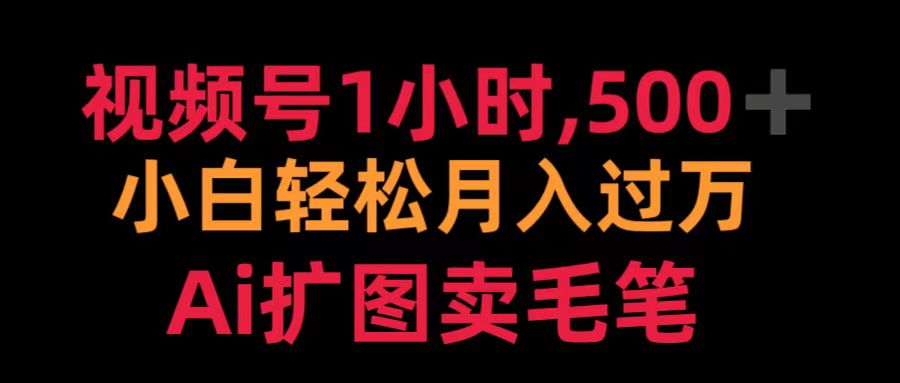 视频号1小时，500＋ 小白轻松月入过万 Ai扩图卖毛笔-万利网