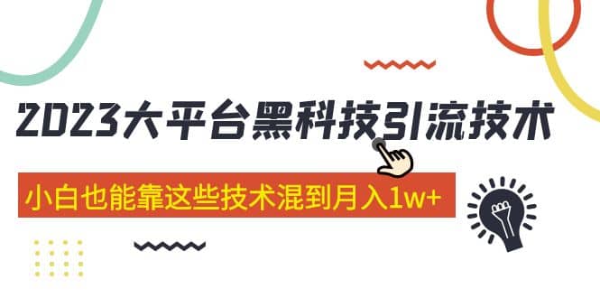 价值4899的2023大平台黑科技引流技术 29节课-万利网