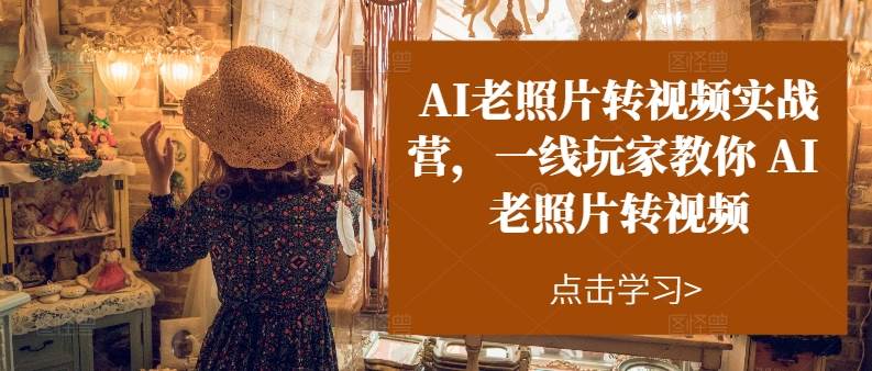 AI老照片转视频实操训练营，一线玩家教你AI老照片转视频-万利网