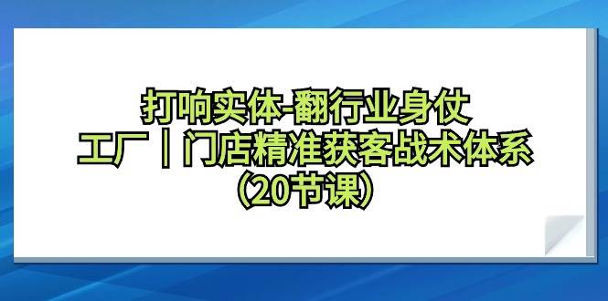 打响实体-翻行业身仗，工厂｜门店精准获客战术体系（20节课）-万利网