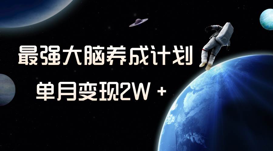冷门虚拟项目，最强大脑养成计划，一个月变现2W＋-万利网