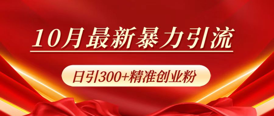 10月最新暴力引流，日引300+精准创业粉-万利网