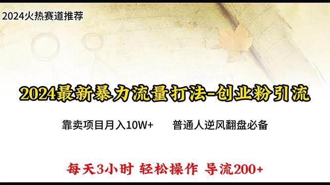 2024年最新暴力流量打法，每日导入300+，靠卖项目月入10W+-万利网