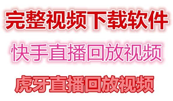 快手直播回放视频/虎牙直播回放视频完整下载(电脑软件+视频教程)-万利网