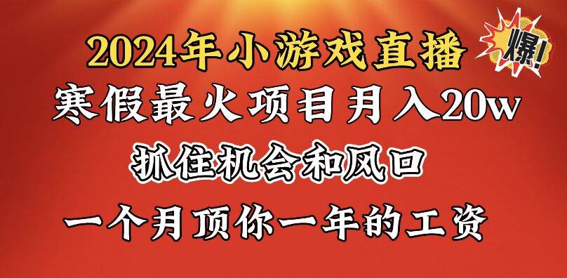 2024年寒假爆火项目，小游戏直播月入20w+，学会了之后你将翻身-万利网