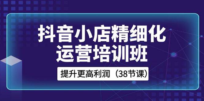 抖音小店-精细化运营培训班，提升更高利润（38节课）-万利网