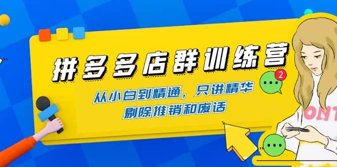 拼多多店群训练营：从小白到精通，只讲精华，剔除推销和废话-万利网