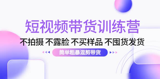 短视频带货训练营：不拍摄 不露脸 不买样品 不囤货发货 简单粗暴混剪带货-万利网