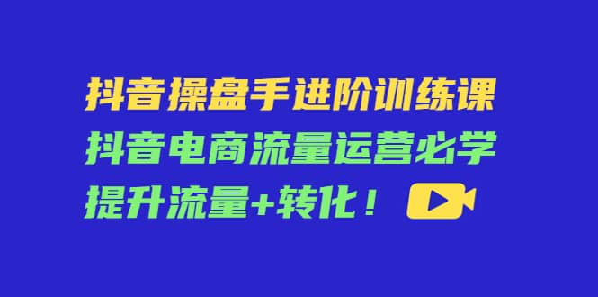 抖音操盘手进阶训练课：抖音电商流量运营必学，提升流量+转化-万利网