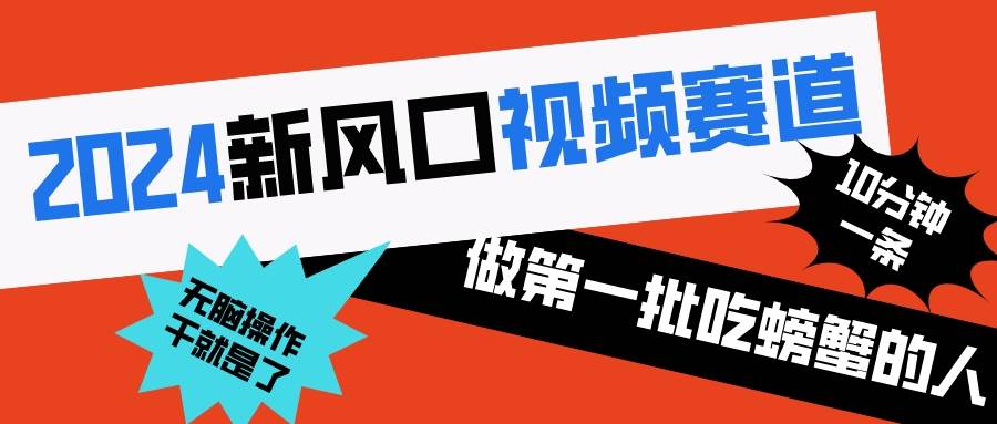 2024新风口视频赛道 做第一批吃螃蟹的人 10分钟一条原创视频 小白无脑操作1-万利网