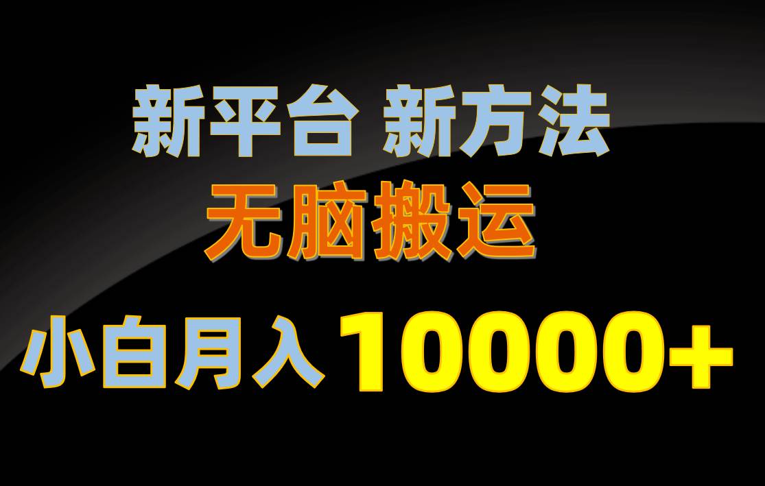 新平台新方法，无脑搬运，月赚10000+，小白轻松上手不动脑-万利网