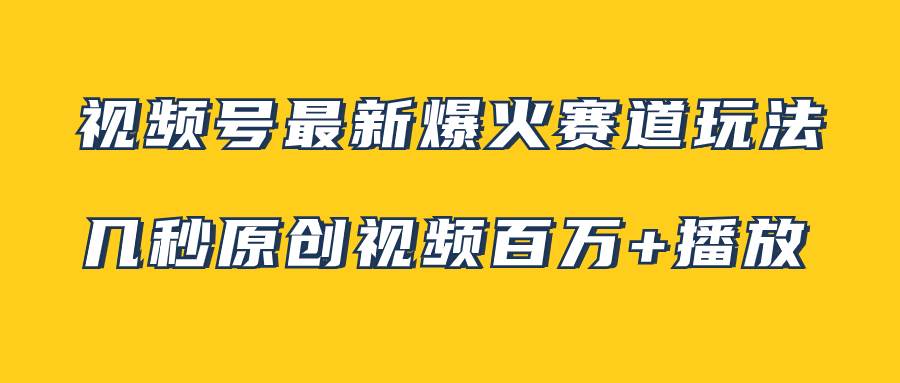 视频号最新爆火赛道玩法，几秒视频可达百万播放，小白即可操作（附素材）-万利网