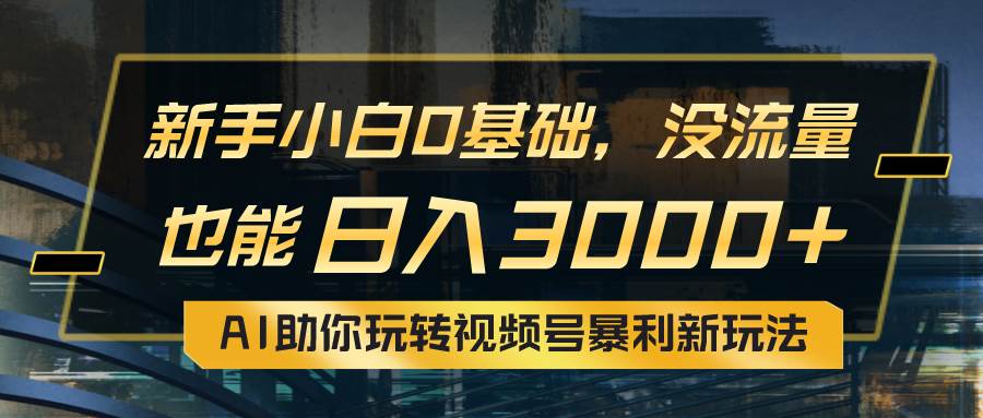 小白0基础，没流量也能日入3000+：AI助你玩转视频号暴利新玩法-万利网
