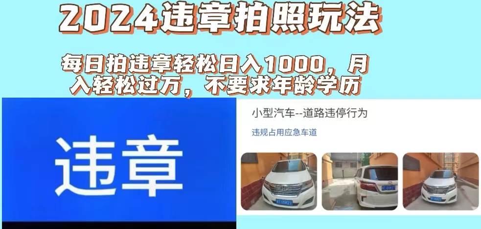 2024违章拍照新玩法，推广躺赚+拍照赚钱双模式，日入1000+-万利网