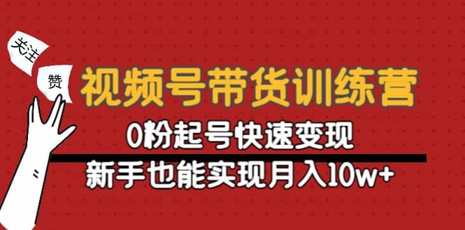 视频号带货训练营：0粉起号快速变现-万利网