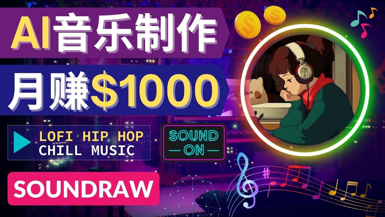 无需任何音乐基础： 使用AI软件制作Lofi Hip Hop Chill Music 月赚1000美元-万利网