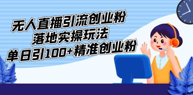 外面收费3980的无人直播引流创业粉落地实操玩法，单日引100+精准创业粉-万利网