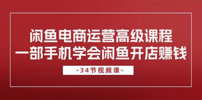 闲鱼电商运营高级课程，一部手机学会闲鱼开店赚钱（34节课）-万利网