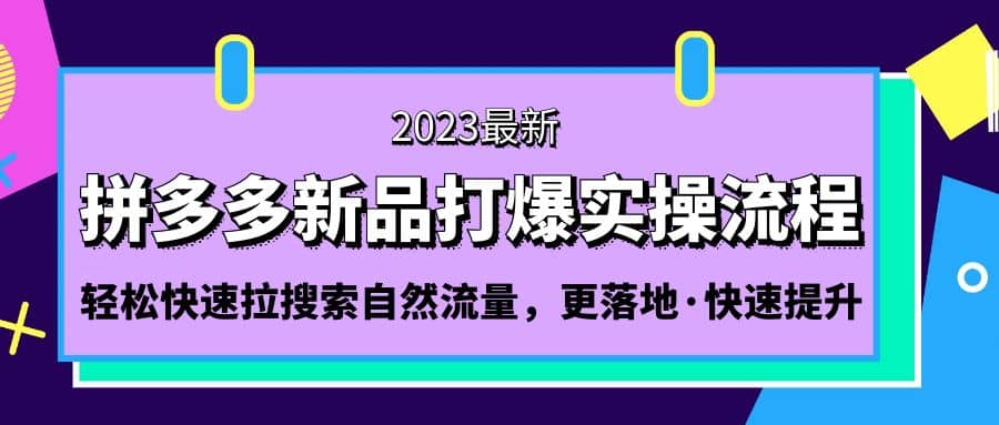 拼多多-新品打爆实操流程：轻松快速拉搜索自然流量，更落地·快速提升-万利网