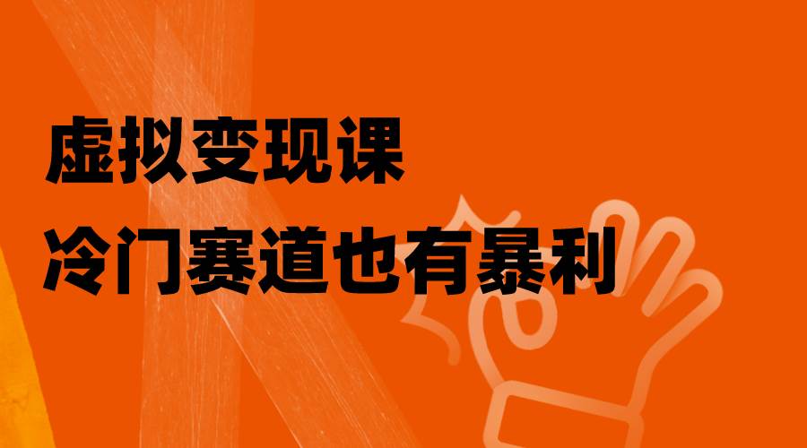 虚拟变现课，冷门赛道也有暴利，手把手教你玩转冷门私域-万利网