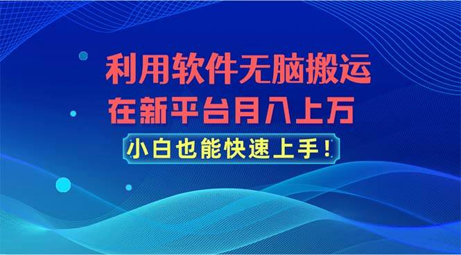 利用软件无脑搬运，在新平台月入上万，小白也能快速上手-万利网