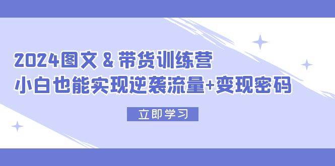 2024 图文+带货训练营，小白也能实现逆袭流量+变现密码-万利网