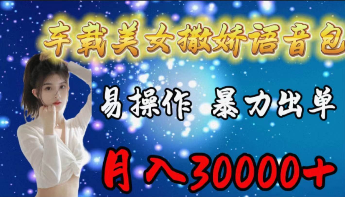 车载女生撒娇语音包，易操作，暴力出单，月入30000+-万利网