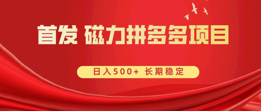 首发 磁力拼多多自撸  日入500+-万利网