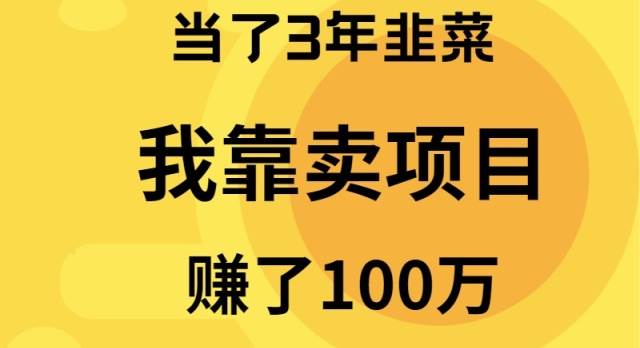 当了3年韭菜，我靠卖项目赚了100万-万利网