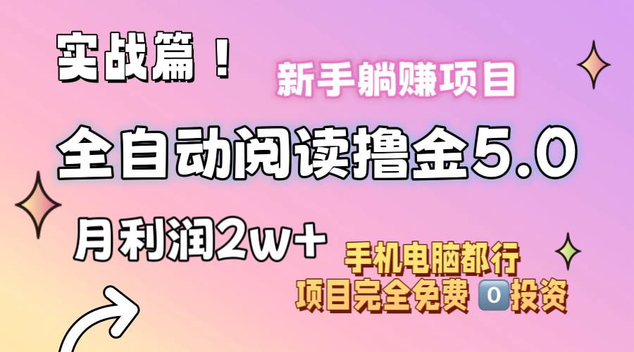 小说全自动阅读撸金5.0 操作简单 可批量操作 零门槛！小白无脑上手月入2w+-万利网