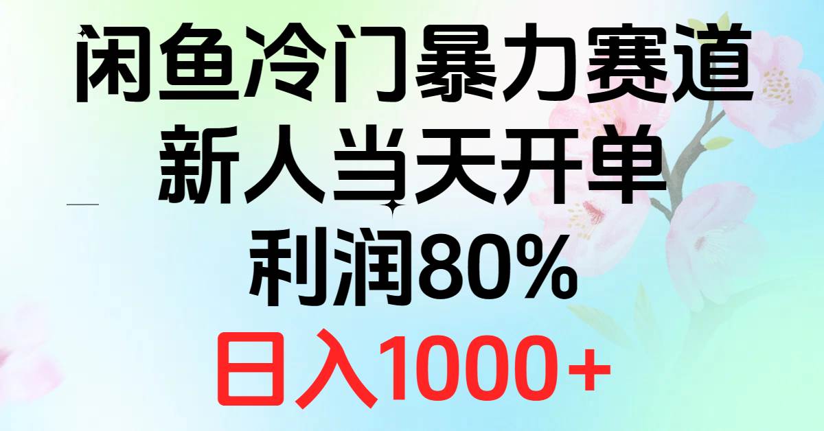 2024闲鱼冷门暴力赛道，新人当天开单，利润80%，日入1000+-万利网