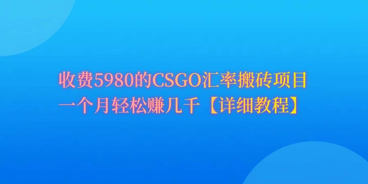 CSGO装备搬砖，月综合收益率高达60%，你也可以！-万利网