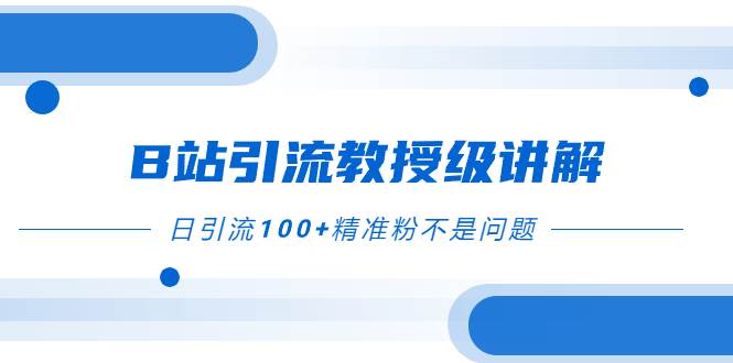 B站引流教授级讲解，细节满满，日引流100+精准粉不是问题-万利网