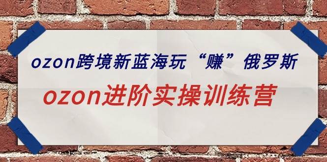 ozon跨境新蓝海玩“赚”俄罗斯，ozon进阶实操训练营-万利网