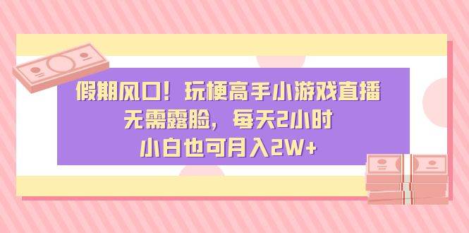 假期风口！玩梗高手小游戏直播，无需露脸，每天2小时，小白也可月入2W+-万利网