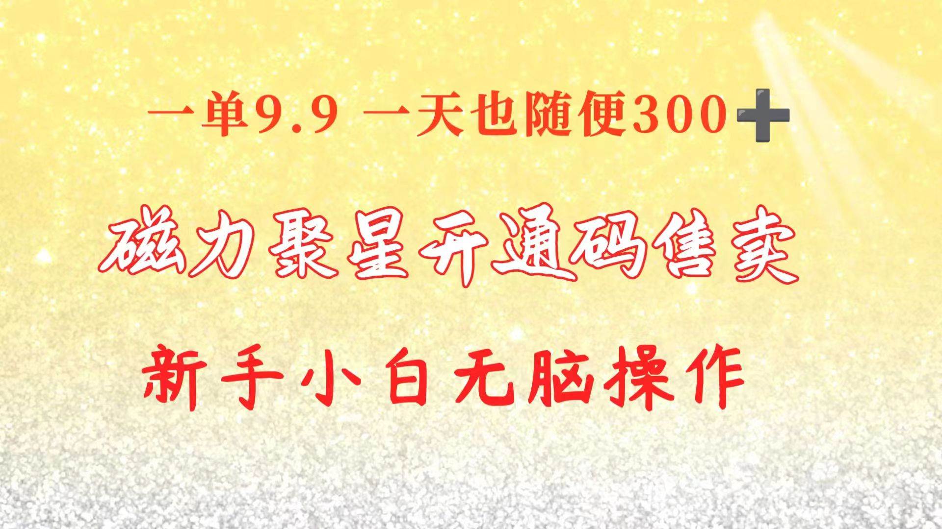 快手磁力聚星码信息差 售卖  一单卖9.9  一天也轻松300+ 新手小白无脑操作-万利网