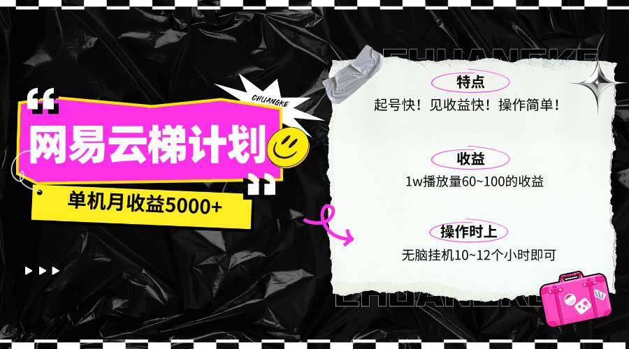 最新网易云梯计划网页版，单机月收益5000+！可放大操作-万利网