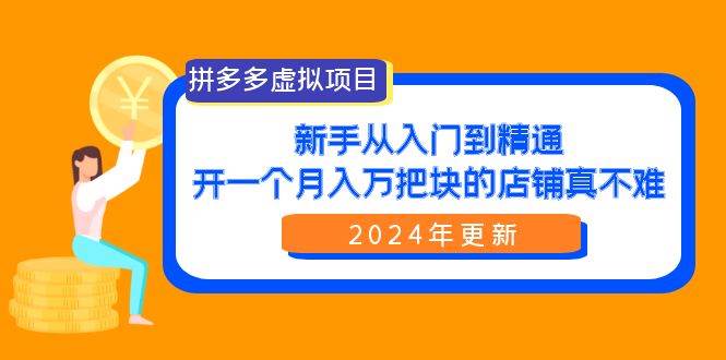 拼多多虚拟项目：入门到精通，开一个月入万把块的店铺 真不难（24年更新）-万利网