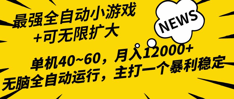2024最新全网独家小游戏全自动，单机40~60,稳定躺赚，小白都能月入过万-万利网