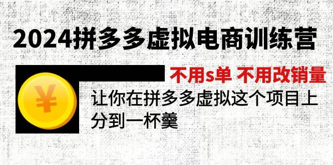 2024拼多多虚拟电商训练营 不s单 不改销量  做虚拟项目分一杯羹(更新10节)-万利网