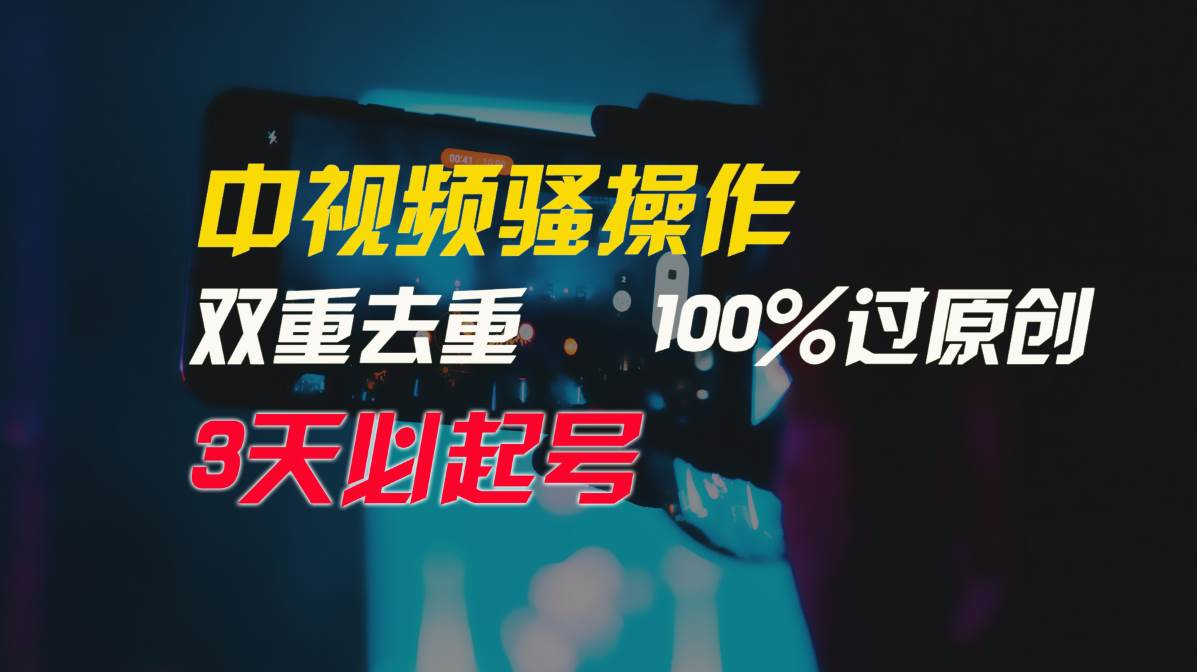 中视频骚操作，双重去重100%过原创，3天比必起号，简单无脑，月入3W+-万利网