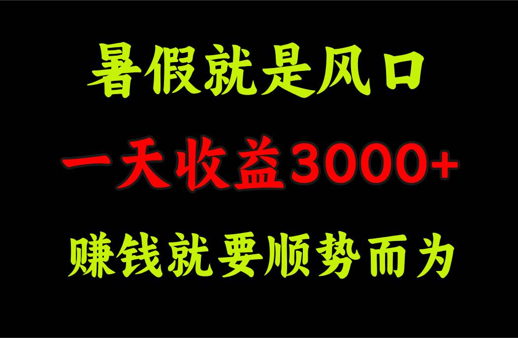一天收益3000+ 赚钱就是顺势而为，暑假就是风口-万利网